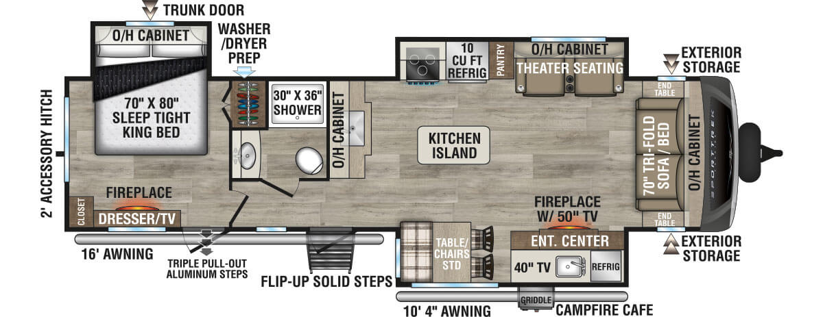 2026 Venture RV SportTrek Touring Edition STT333VMI Travel Trailer Floorplan