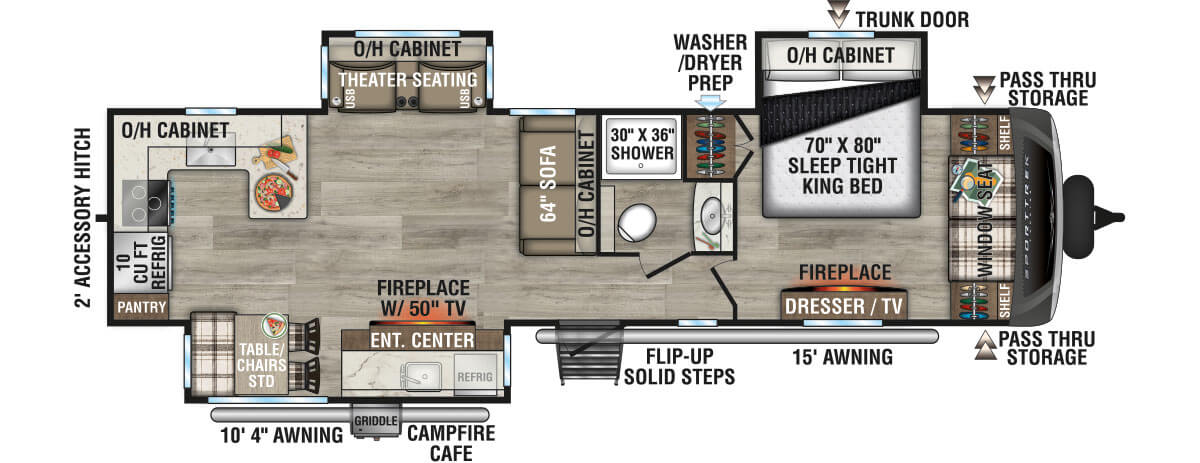 2026 Venture RV SportTrek Touring Edition STT336VRK Travel Trailer Floorplan