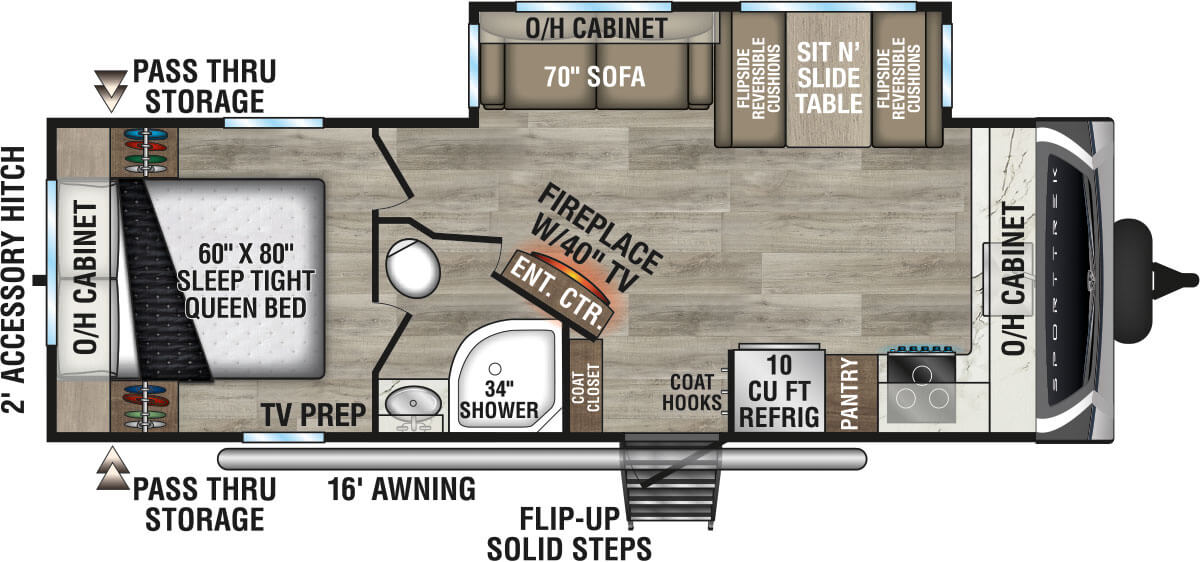 2026 Venture RV SportTrek ST251VFK Travel Trailer Floorplan