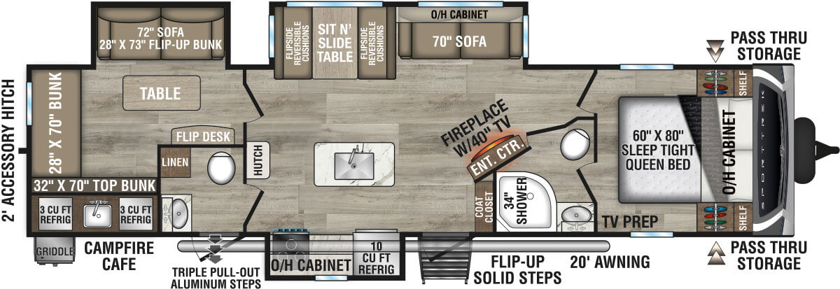 2026 Venture RV SportTrek ST333VIK Travel Trailer Floorplan