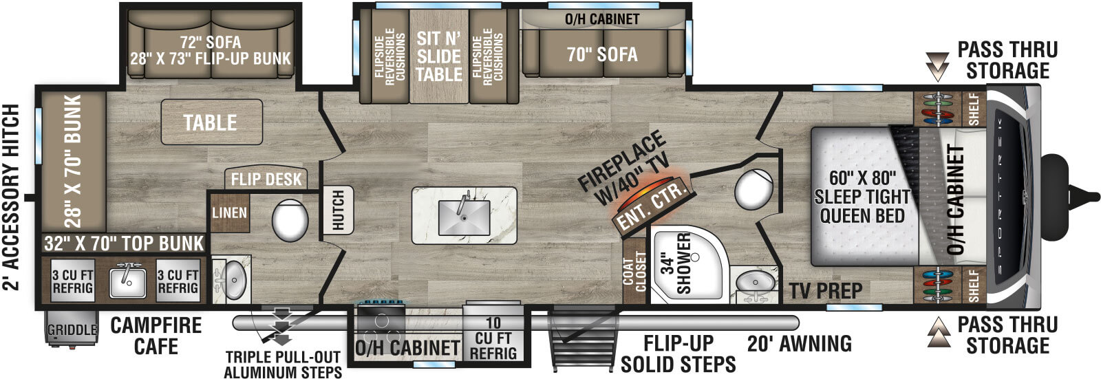 2026 Venture RV SportTrek ST333VIK Travel Trailer Floorplan