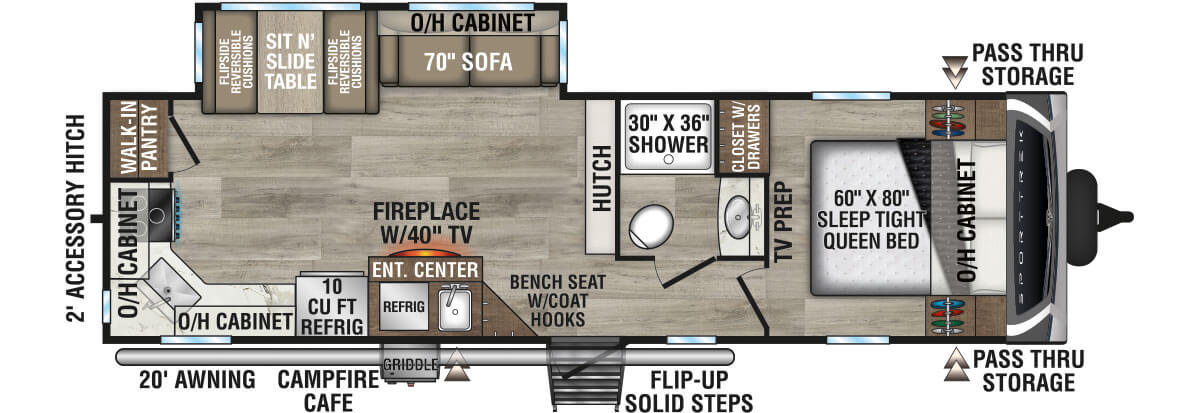 2026 Venture RV SportTrek ST291VRK Travel Trailer Floorplan