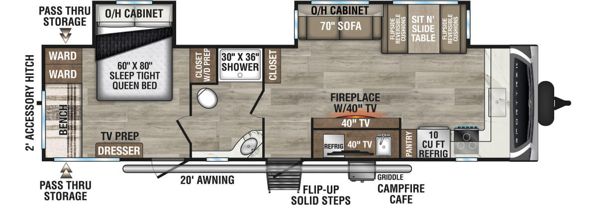 2026 Venture RV SportTrek ST302VFK Travel Trailer Floorplan