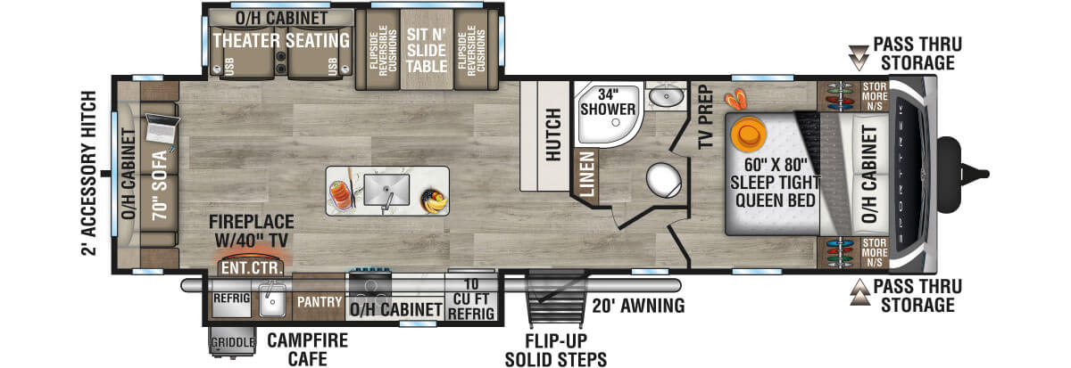 2026 Venture RV SportTrek ST312VIK Travel Trailer Floorplan