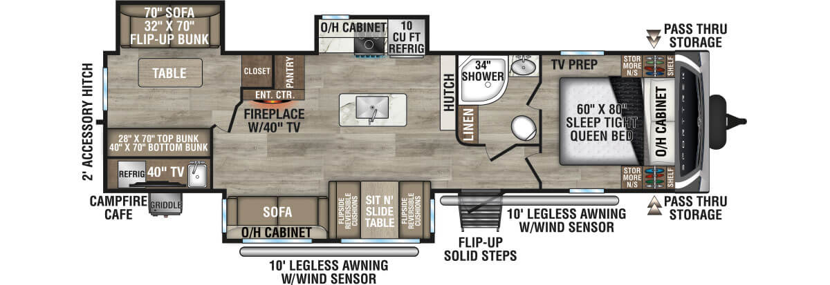 2026 Venture RV SportTrek ST327VIK Travel Trailer Floorplan