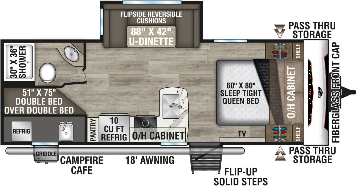 2026 Venture RV Stratus SR211VBH Travel Trailer Floorplan