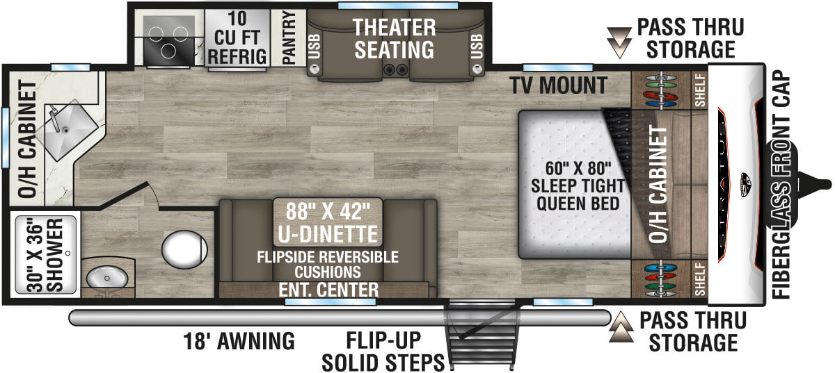 2026 Venture RV Stratus SR221VRK Travel Trailer Floorplan