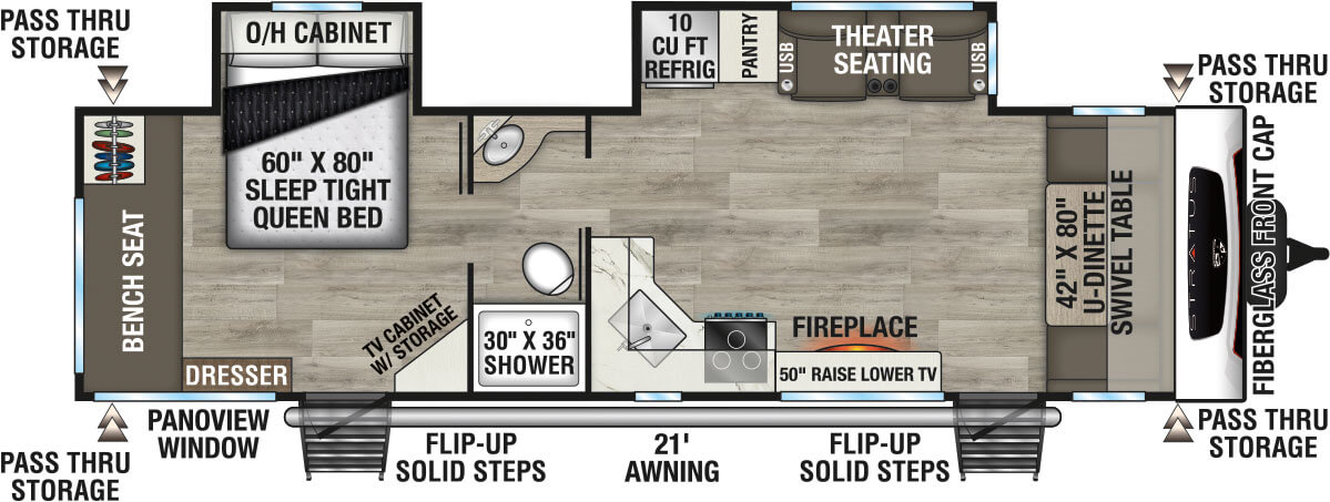 2026 Venture RV Stratus SR282VFD Travel Trailer Floorplan