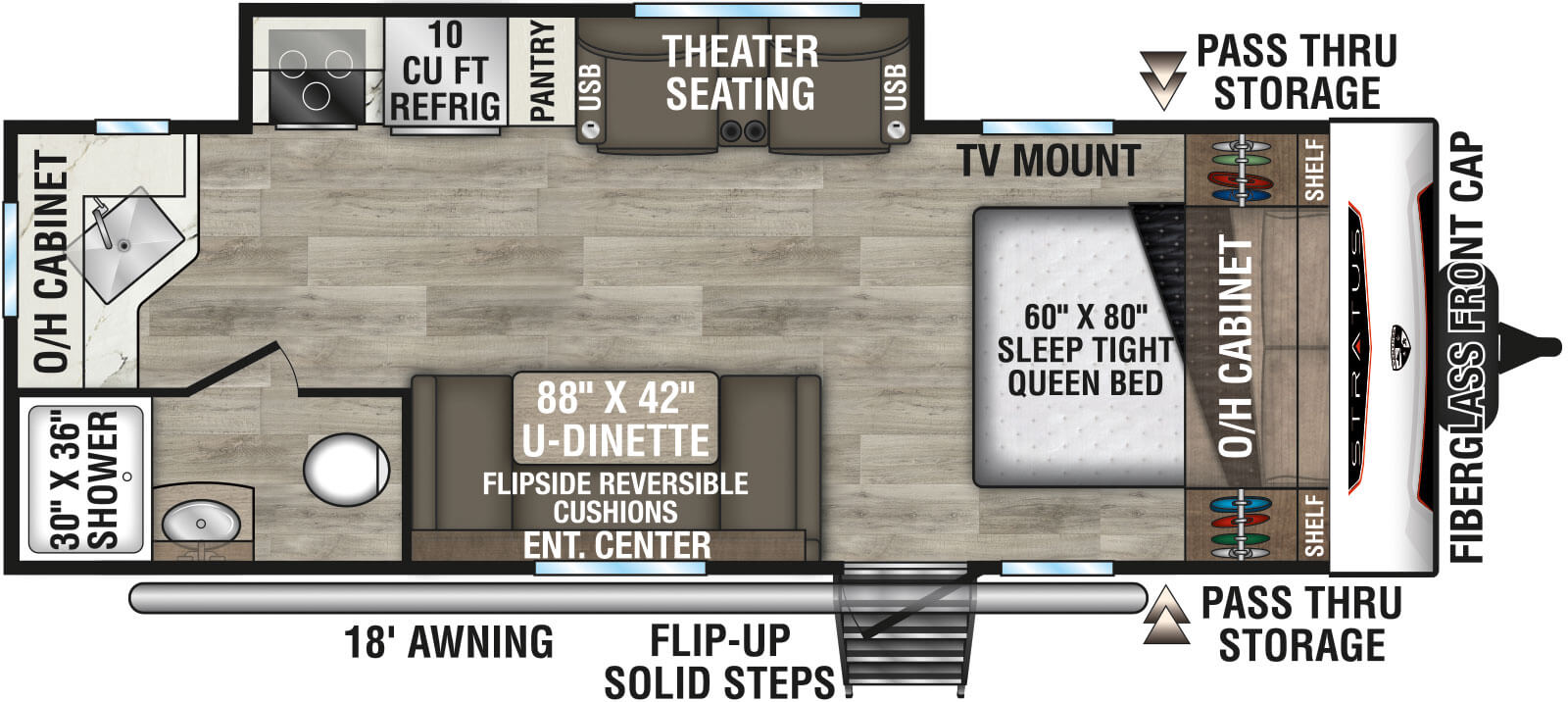 2026 Venture RV Stratus SR221VRK Travel Trailer Floorplan