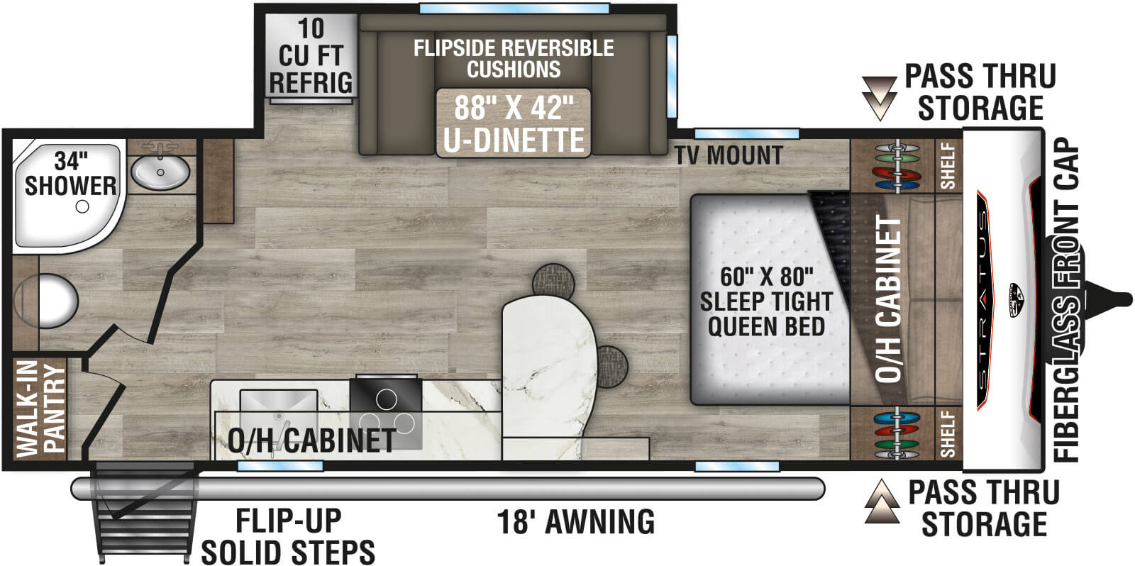 2026 Venture RV Stratus SR231VRB Travel Trailer Floorplan
