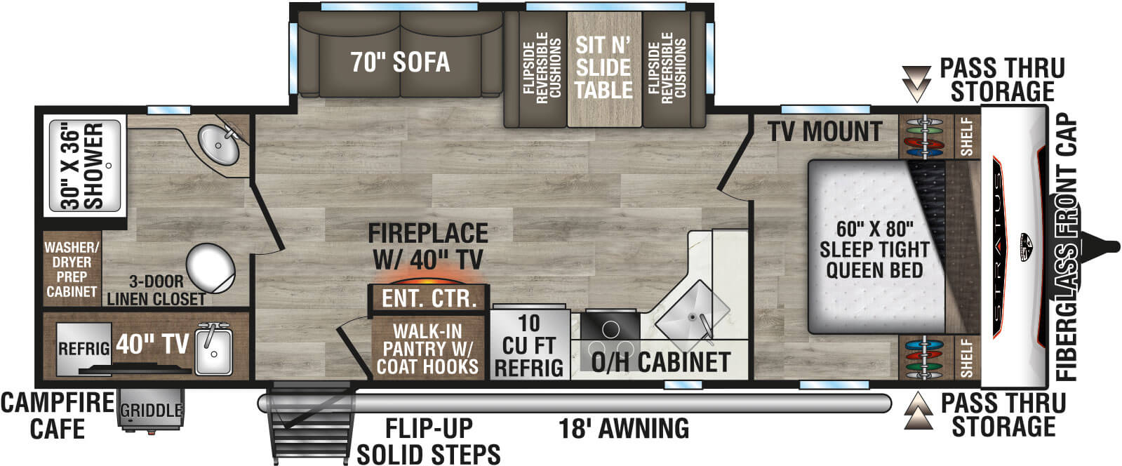 2026 Venture RV Stratus SR261VRB Travel Trailer Floorplan