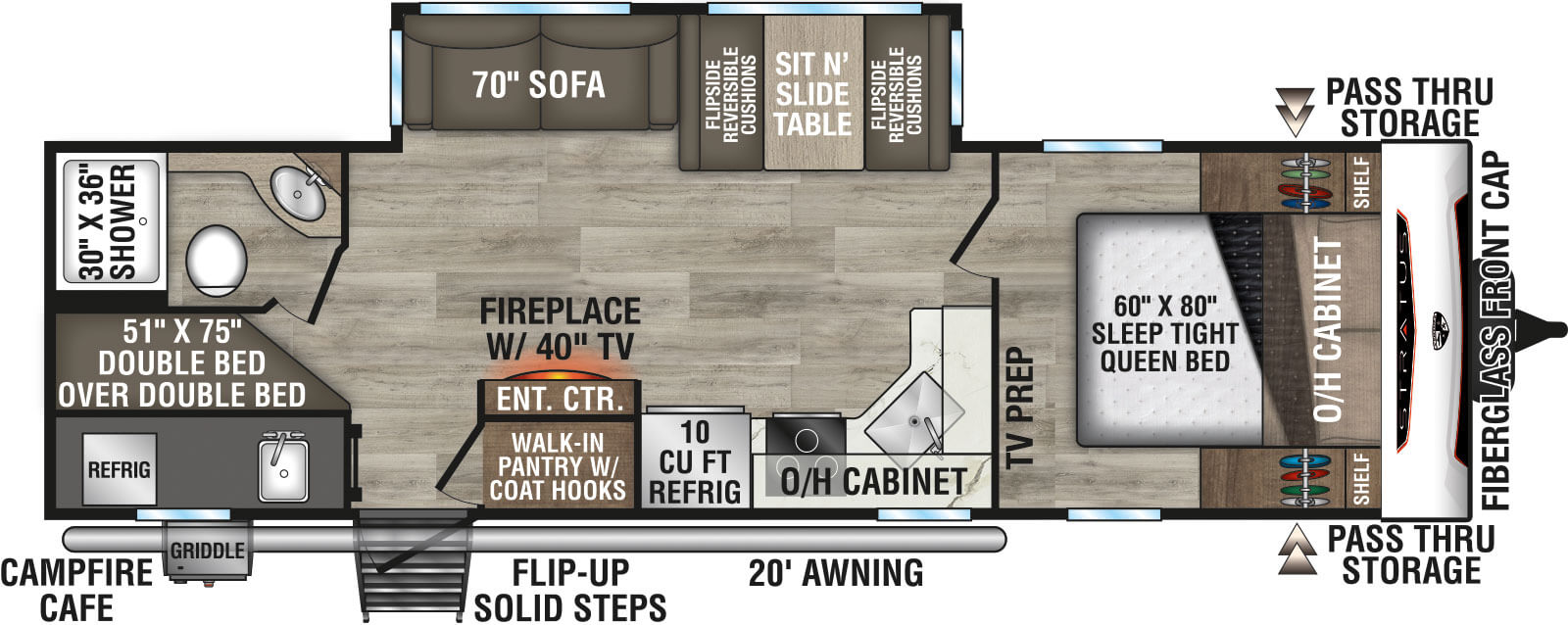 2026 Venture RV Stratus SR281VBH Travel Trailer Floorplan