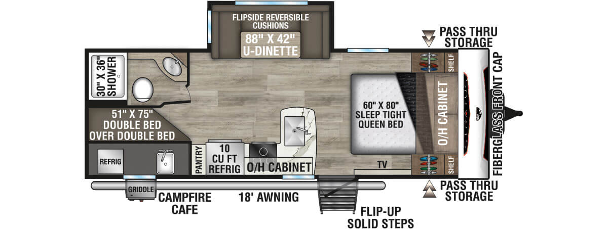 2026 Venture RV Stratus SR211VBH Travel Trailer Floorplan