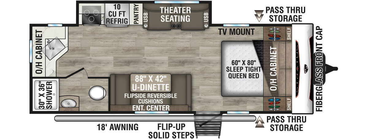 2026 Venture RV Stratus SR221VRK Travel Trailer Floorplan