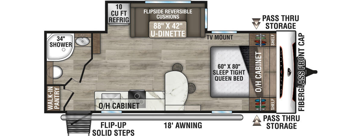 2026 Venture RV Stratus SR231VRB Travel Trailer Floorplan