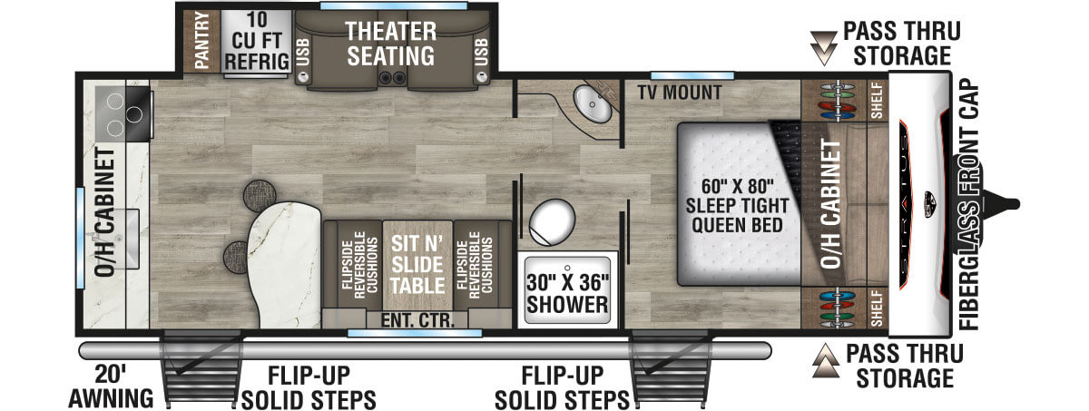2026 Venture RV Stratus SR241VRK Travel Trailer Floorplan