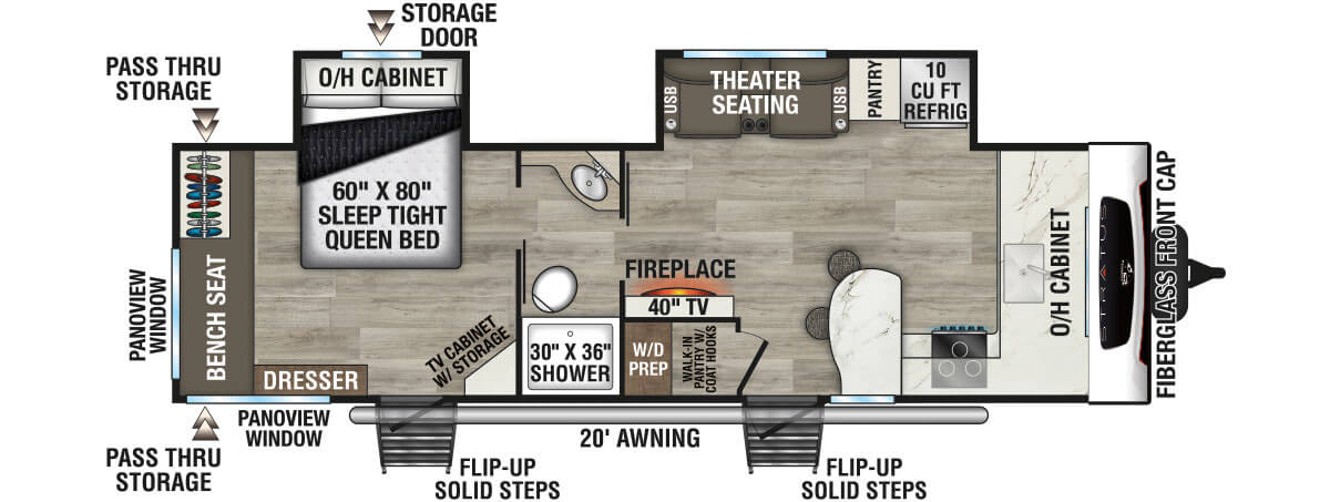 2026 Venture RV Stratus SR262VFK Travel Trailer Floorplan