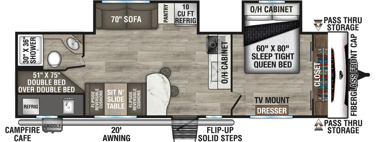 2026 Venture RV Stratus SR302VBH Travel Trailer Floorplan