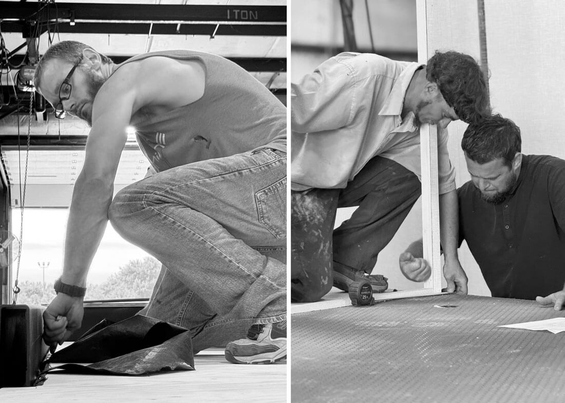 Venture RV Workers Building Camper