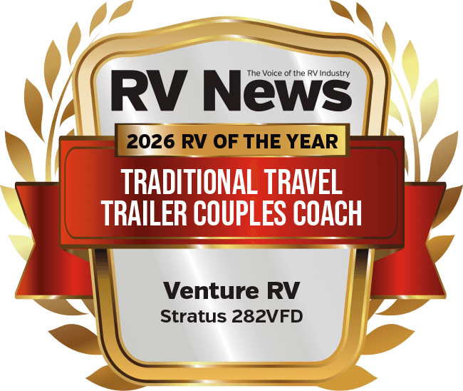 RV News 2026 RV of the Year Traditional Travel Trailer Couples Coach Venture RV Stratus SR282VFD