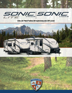 2017 Venture RV Sonic Ultra-Lite Travel Trailers Brochure Cover