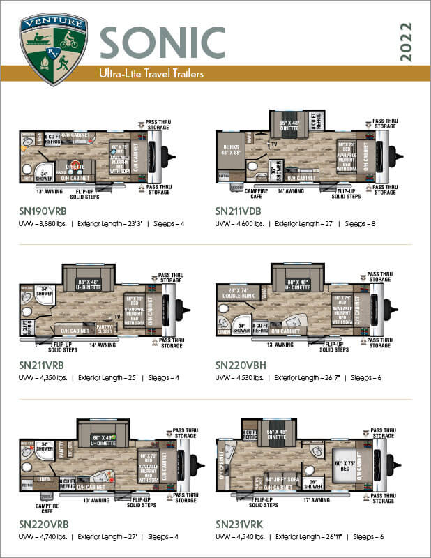 2022 Venture RV Sonic Ultra Lite Travel Trailers Flyer