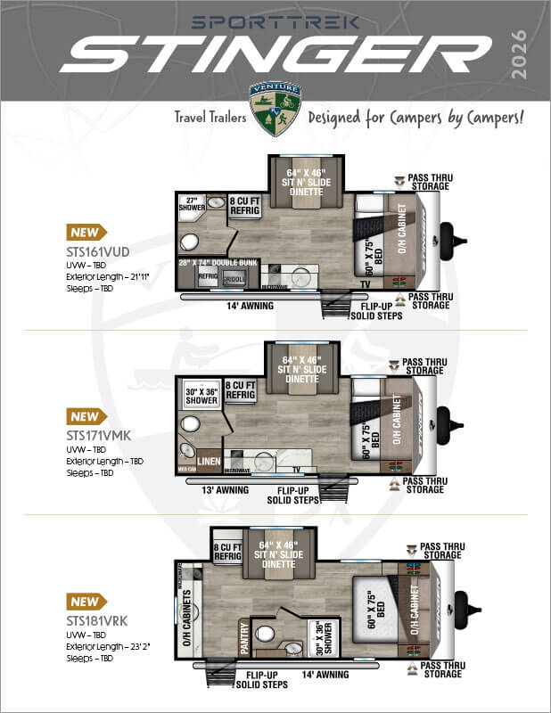 2026 Venture RV SportTrek Stinger Travel Trailers Flyer