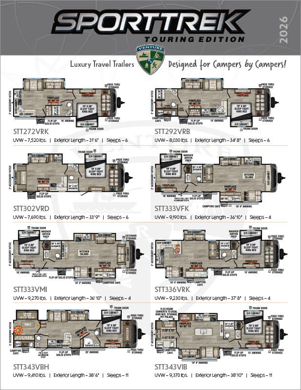 2026 Venture RV SportTrek Touring Edition Luxury Travel Trailers Flyer