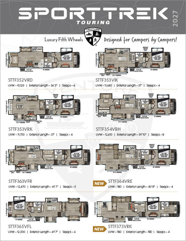 2027 Venture RV SportTrek Touring Edition Luxury Fifth Wheels Flyer