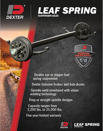 Dexter E-Z Leaf Spring Suspension Axles Flyer