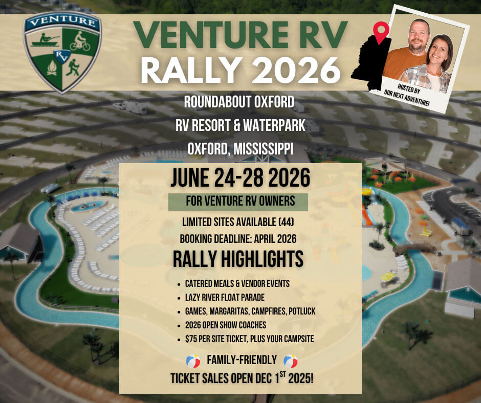 Venture RV Rally 2026 in Oxford, Mississippi