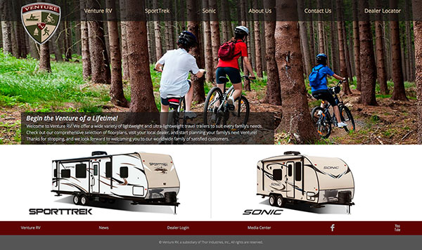 The Brand New Venture RV Website