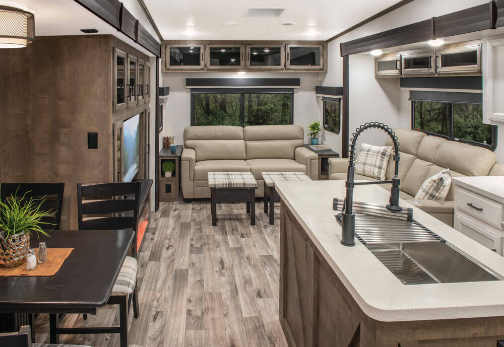 2024 Venture RV SportTrek Touring Edition STTF353VIK Fifth Wheel Living Room