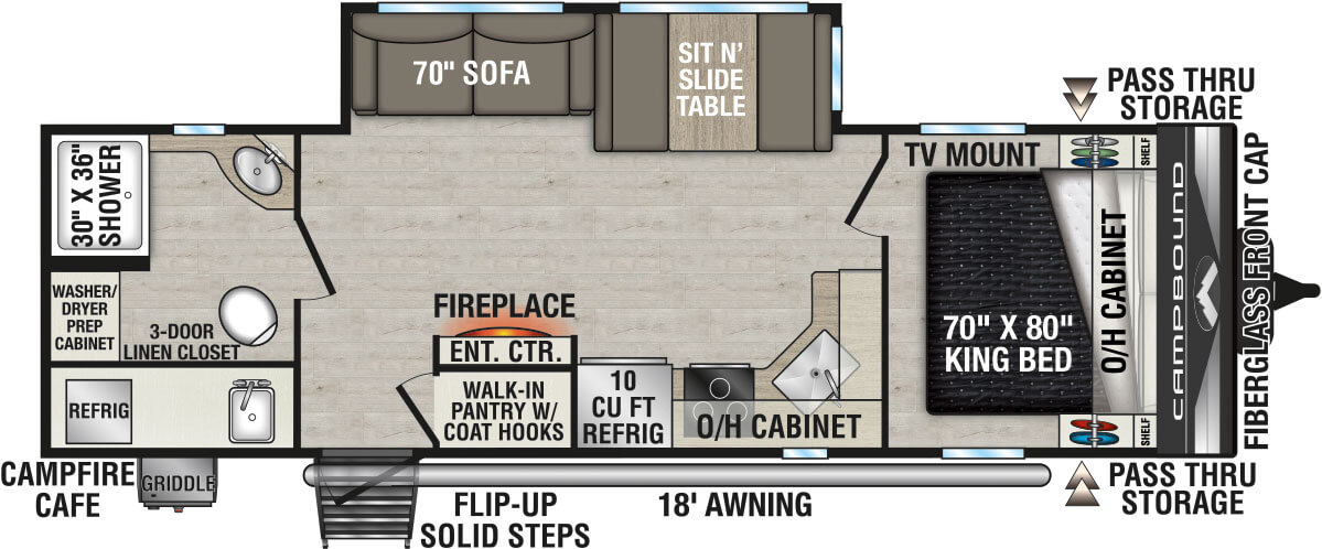 2026 Venture RV Campbound Platinum CBP261CRB Travel Trailer Floorplan