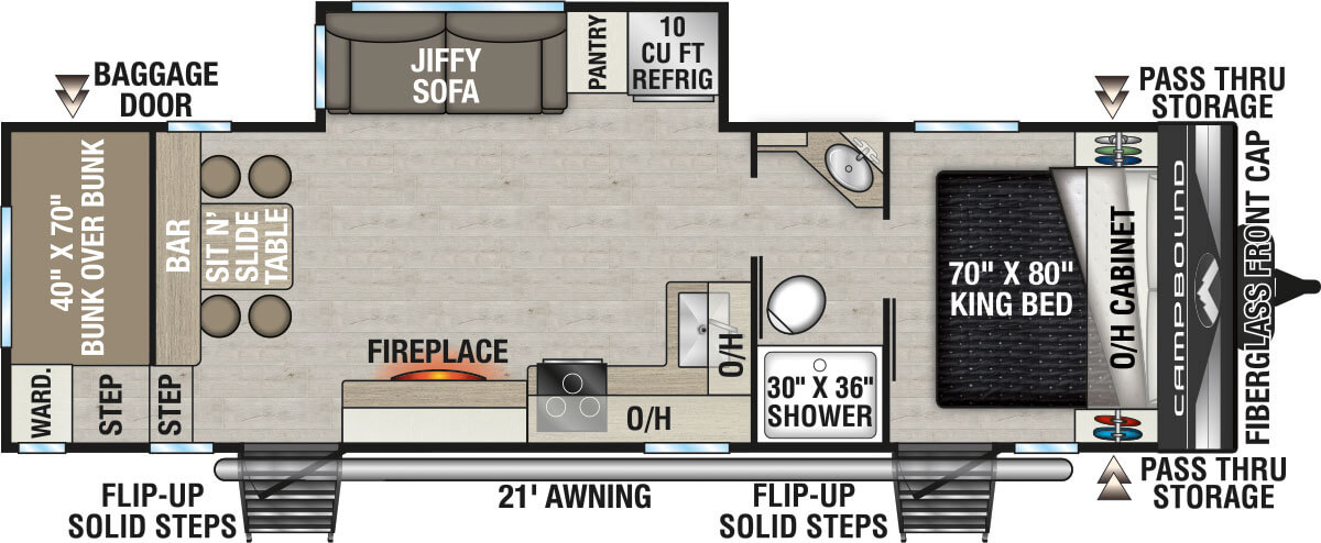 2026 Venture RV Campbound Platinum CBP281CBH Travel Trailer Floorplan
