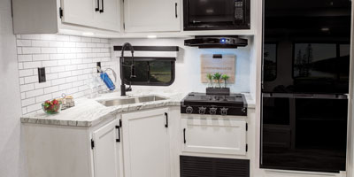 2026 Venture RV Campbound Platinum CBP261CRB Travel Trailer Kitchen