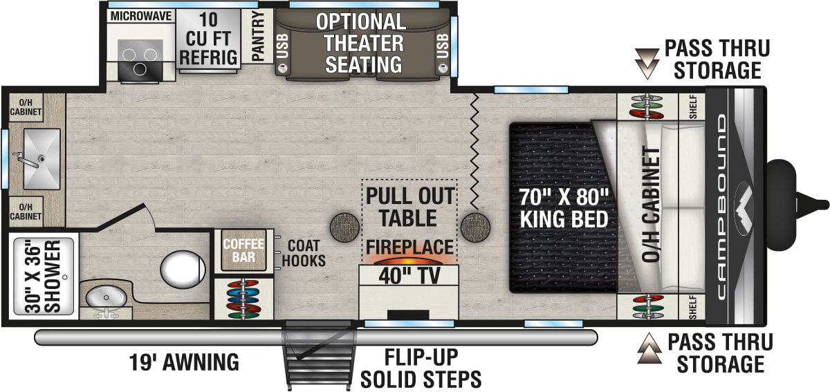 2027 Venture RV Campbound Platinum CBP231CRK Travel Trailer Floorplan
