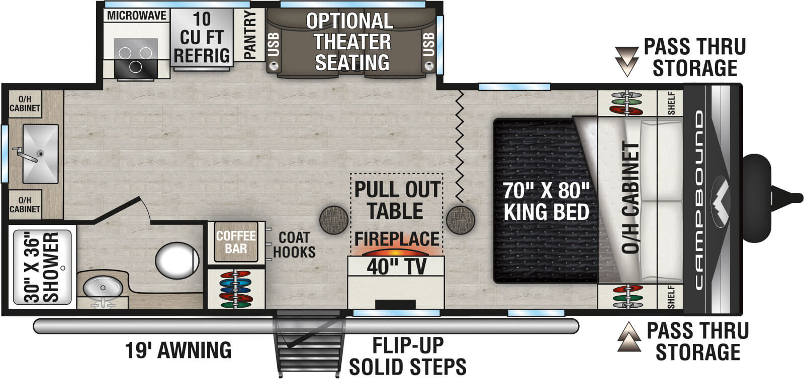 2027 Venture RV Campbound Platinum CBP231CRK Travel Trailer Floorplan