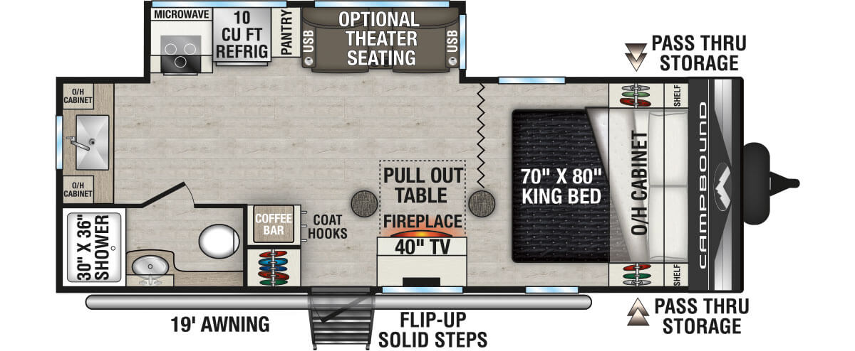 2026 Venture RV Campbound Platinum CBP231CRK Travel Trailer Floorplan
