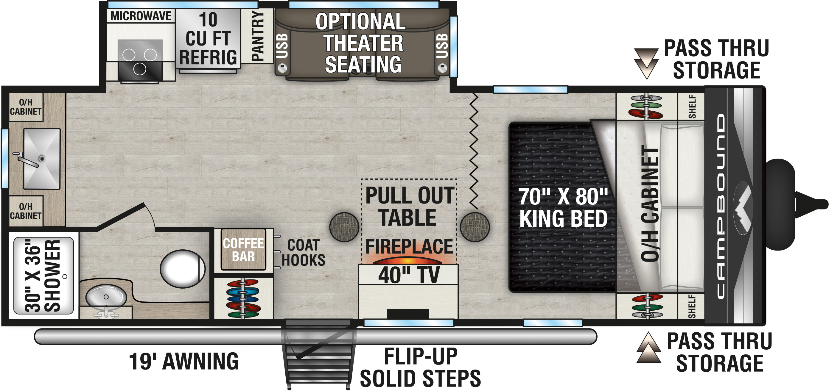 2027 Venture RV Campbound Platinum CBP231CRK Travel Trailer Floorplan