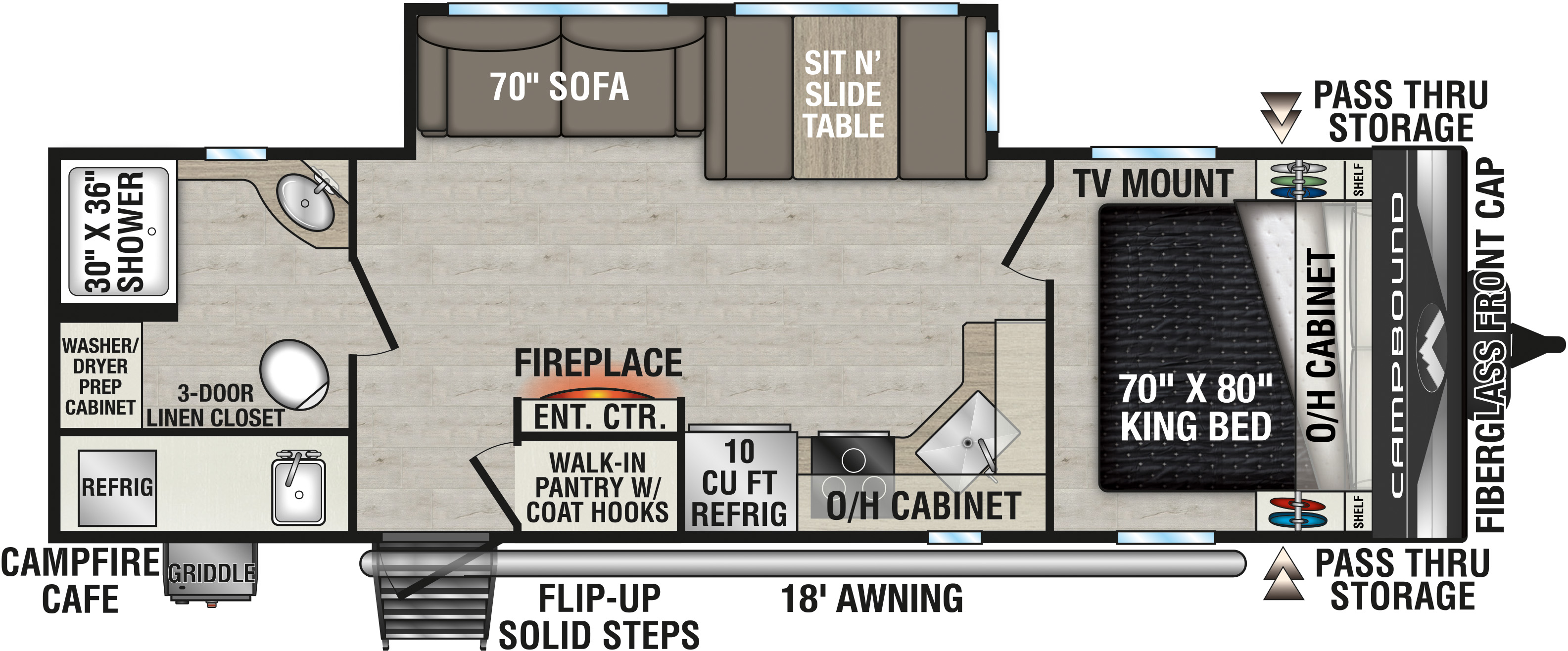 2027 Venture RV Campbound Platinum CBP261CRB Travel Trailer Floorplan