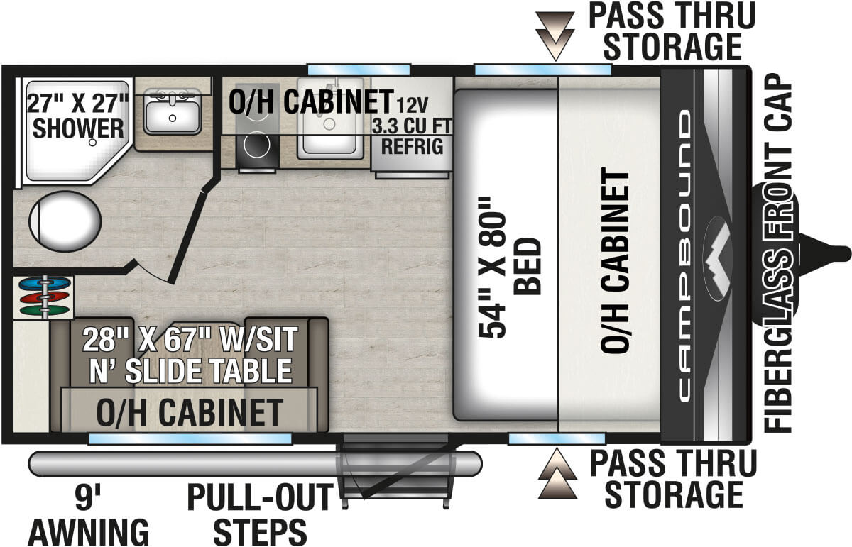 2026 Venture RV Campbound CB130CRD Travel Trailer Floorplan