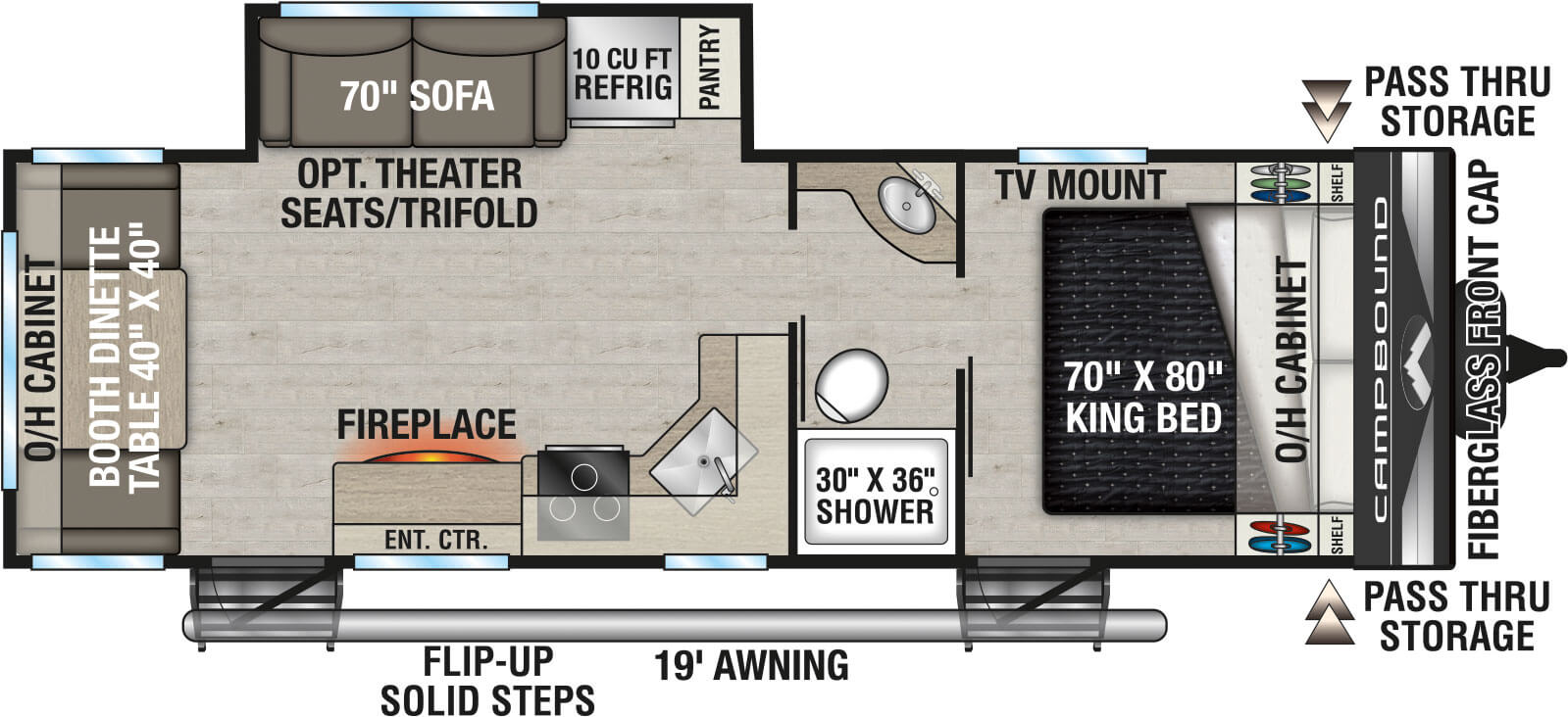 2026 Venture RV Campbound CB241CRD Travel Trailer Floorplan