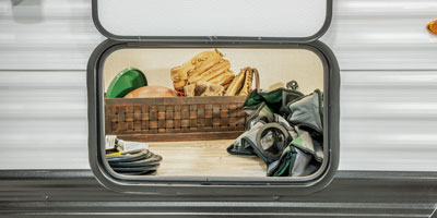 2026 Venture RV Campbound CB130CRD Travel Trailer Exterior Side Storage