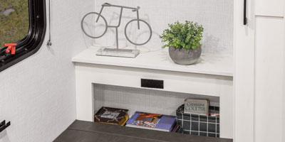 2026 Venture RV Sienna CB130CRD Travel Trailer Dinette Storage