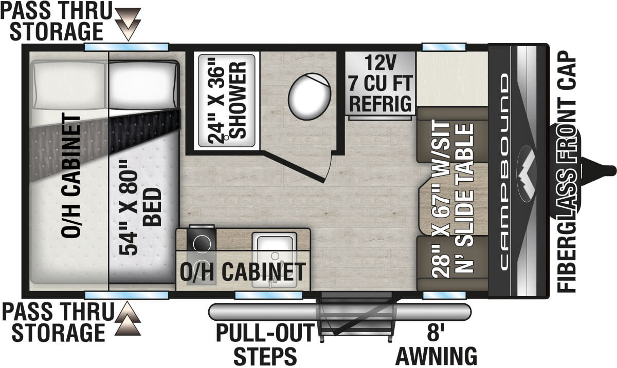 2027 Venture RV Campbound CB140CFD Travel Trailer Floorplan
