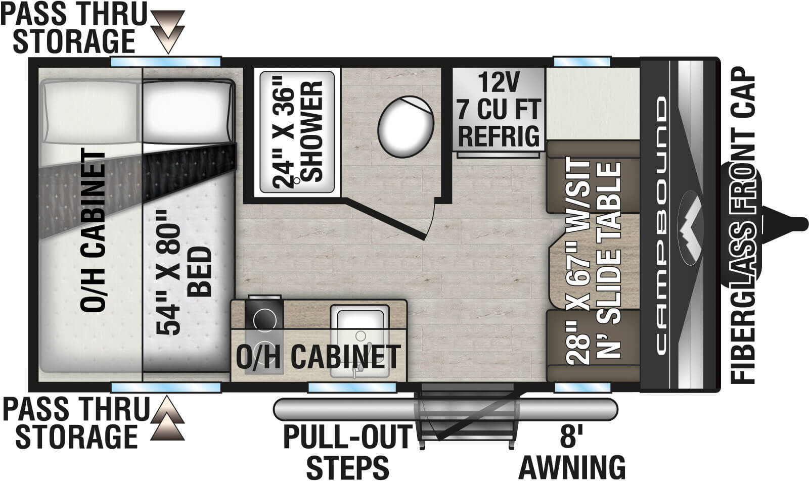 2027 Venture RV Campbound CB140CFD Travel Trailer Floorplan