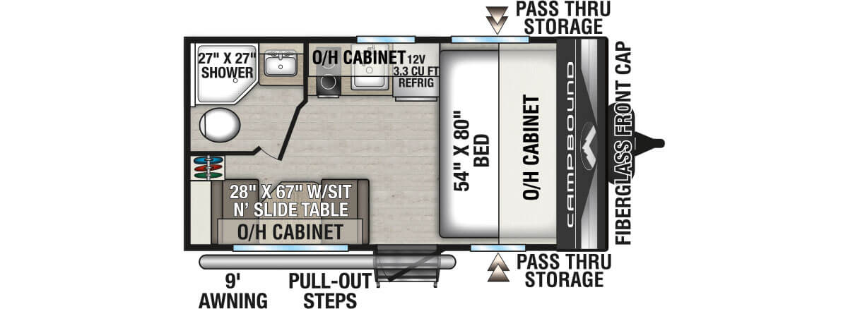 2026 Venture RV Campbound CB130CRD Travel Trailer Floorplan