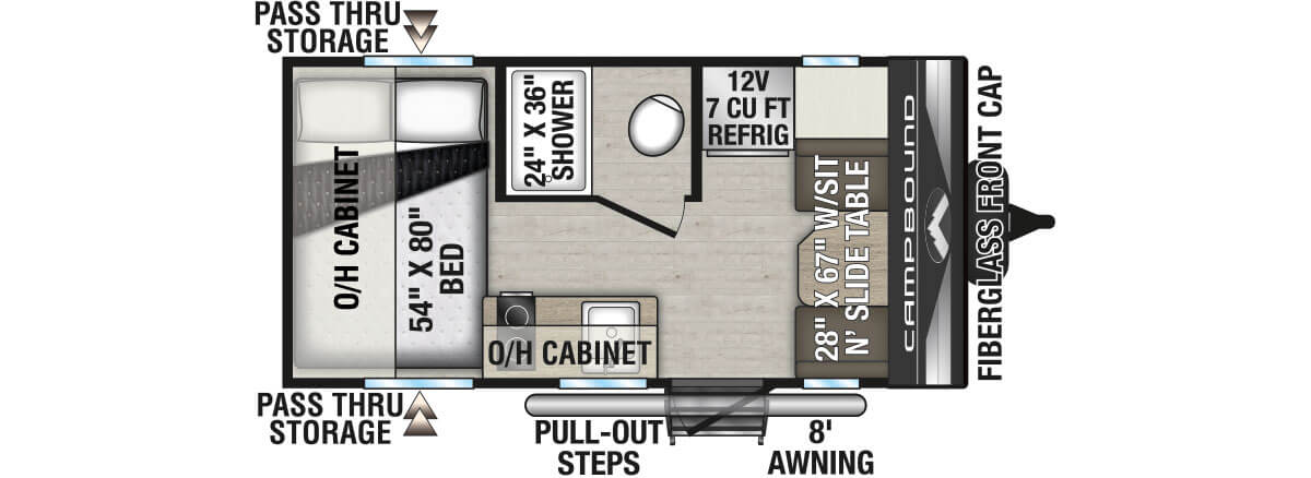 2027 Venture RV Campbound CB140CFD Travel Trailer Floorplan