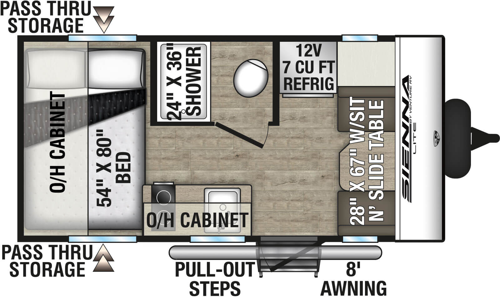 2026 Venture RV Sienna Lite SA140VFD Travel Trailer Floorplan